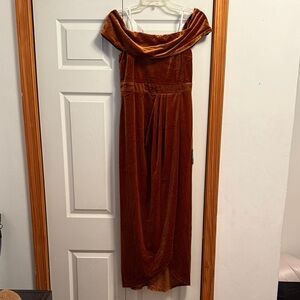 Lulu's Rust Velvet Dress